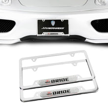 Load image into Gallery viewer, Brand New Universal 2PCS BRIDE Chrome Metal License Plate Frame