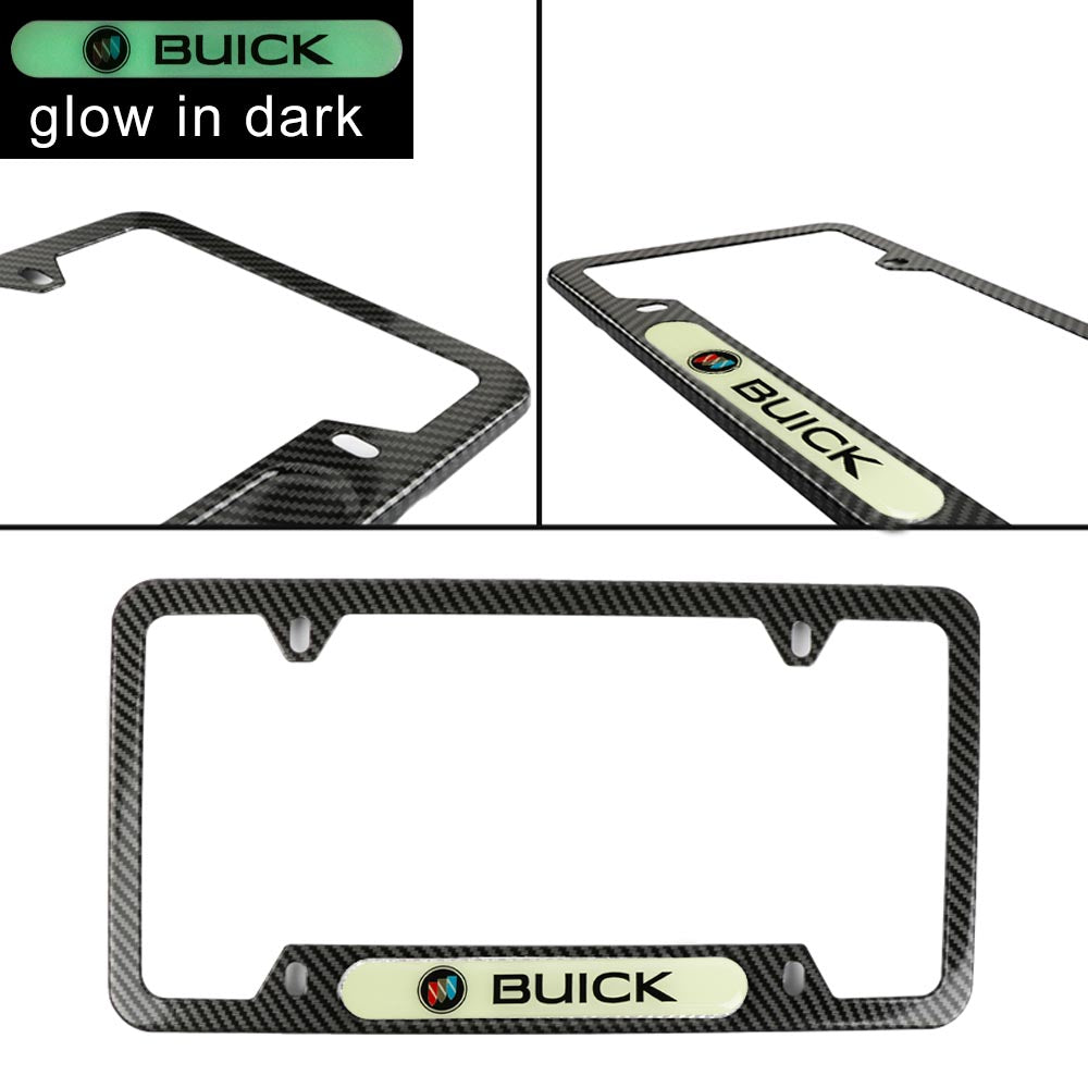 Brand New Universal 1PCS BUICK Carbon Fiber Style Metal License Plate Frame