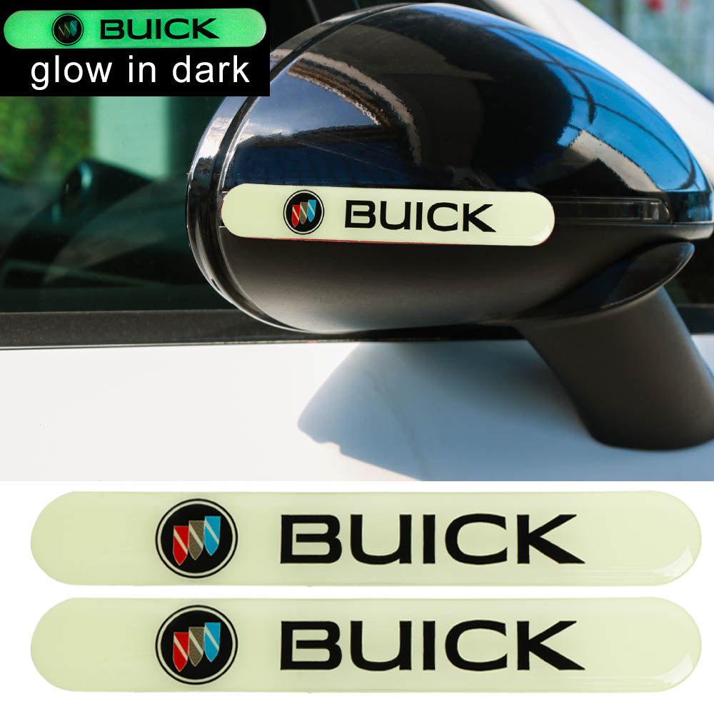 Brand New 2PCS BUICK Glows in Dark Green Car Trunk Side Fenders Door Badge Scratch Guard Sticker