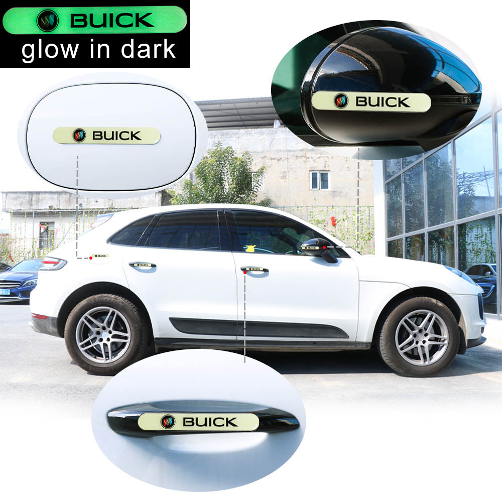 Brand New 2PCS BUICK Glows in Dark Green Car Trunk Side Fenders Door Badge Scratch Guard Sticker