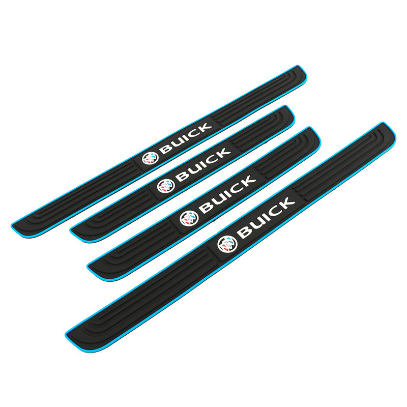 Brand New 4PCS Universal Buick Blue Rubber Car Door Scuff Sill Cover Panel Step Protector