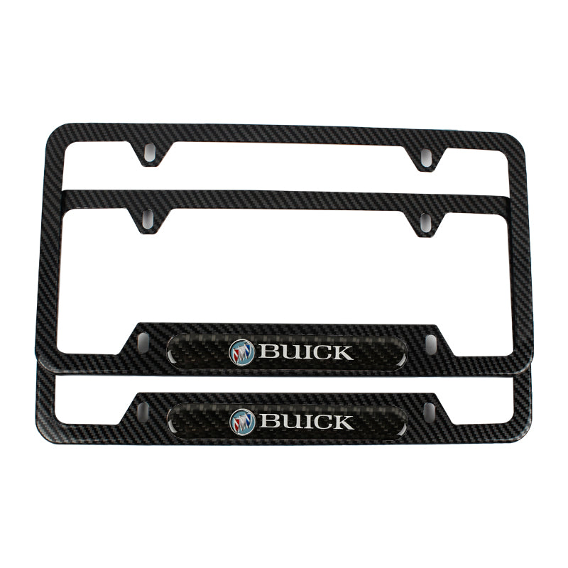 Brand New Universal 1PCS BUICK Carbon Fiber Look Metal License Plate Frame