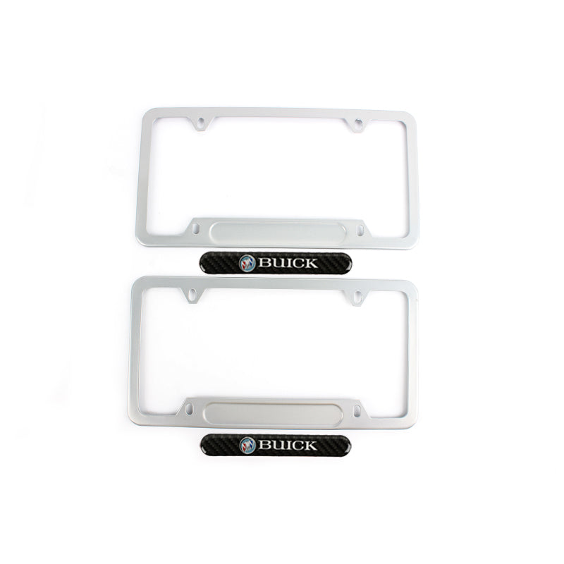 Brand New Universal 1PCS BUICK Silver Metal License Plate Frame