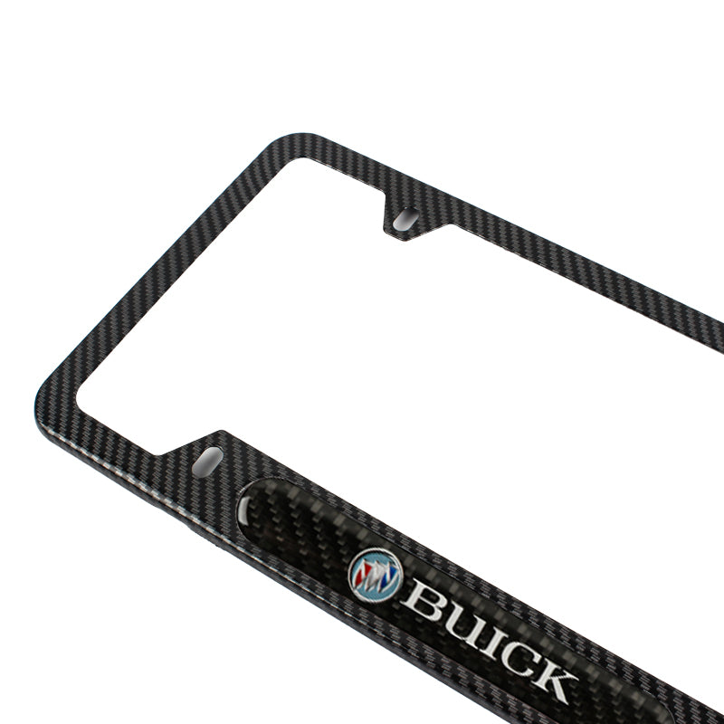 Brand New Universal 1PCS BUICK Carbon Fiber Look Metal License Plate Frame