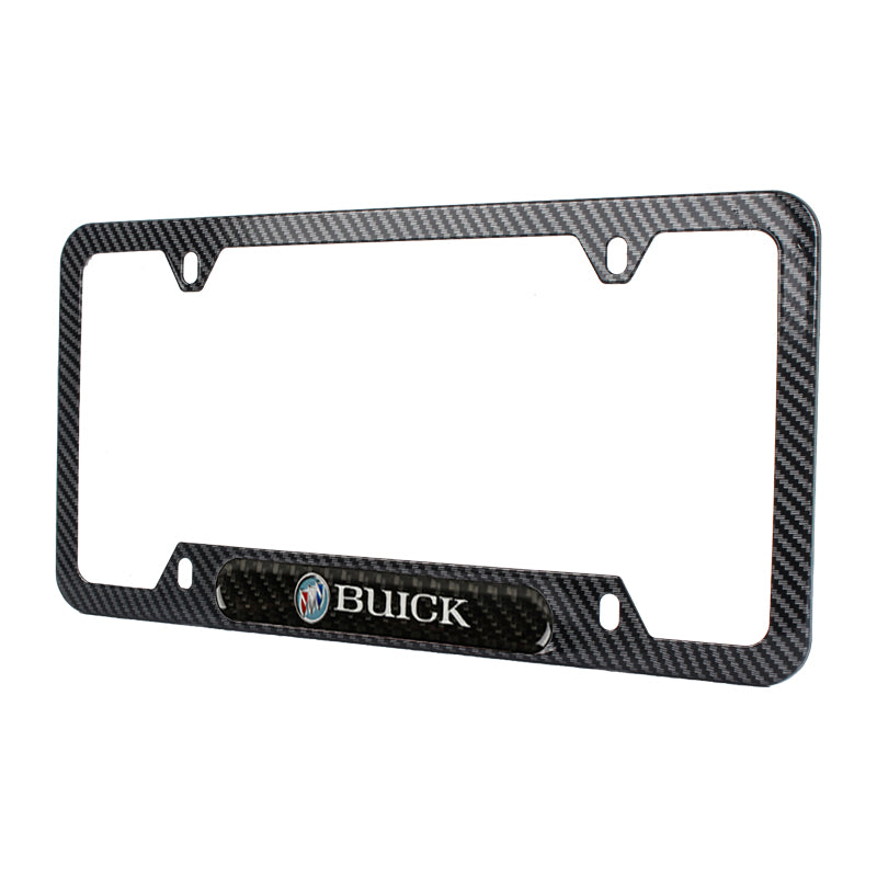 Brand New Universal 1PCS BUICK Carbon Fiber Look Metal License Plate Frame