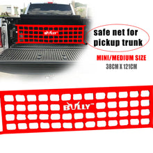 Load image into Gallery viewer, BRAND NEW BULLY RED UNIVERSAL COMPACT MID SIZE Pickup Truck Tailgate Net 48&quot; X 15&quot;