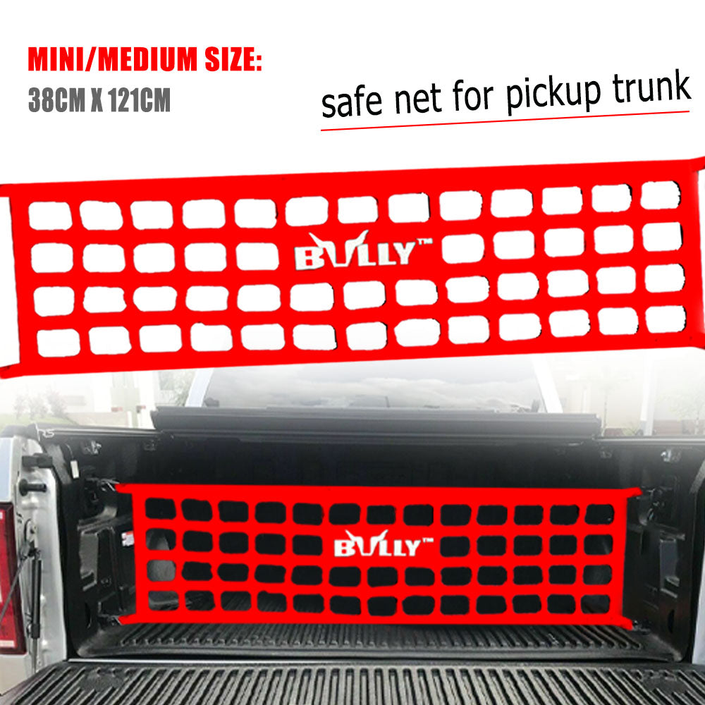 BRAND NEW BULLY RED UNIVERSAL COMPACT MID SIZE Pickup Truck Tailgate Net 48" X 15"