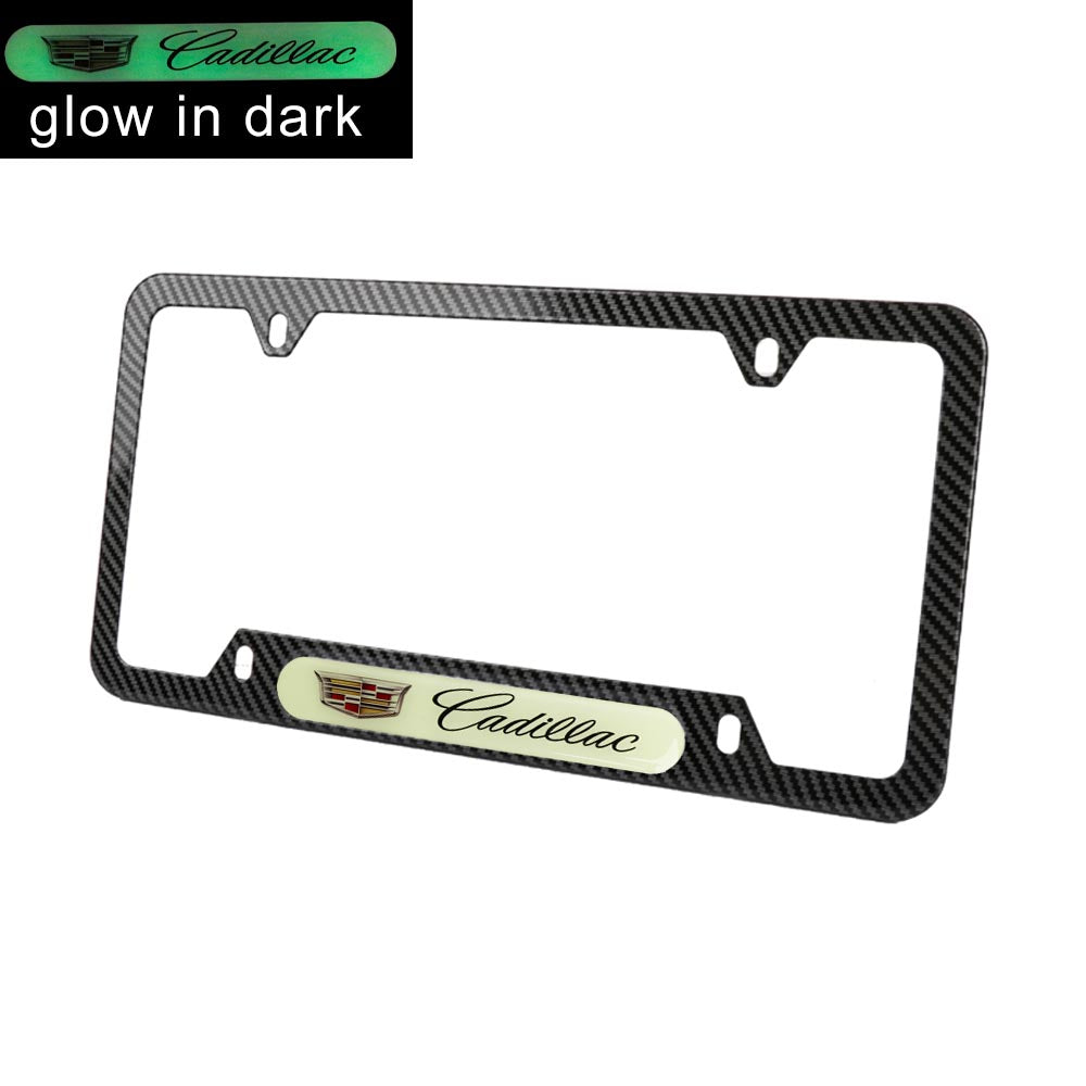 Brand New Universal 1PCS Cadillac Carbon Fiber Style Metal License Plate Frame