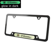 Load image into Gallery viewer, Brand New Universal 1PCS Cadillac Carbon Fiber Style Metal License Plate Frame