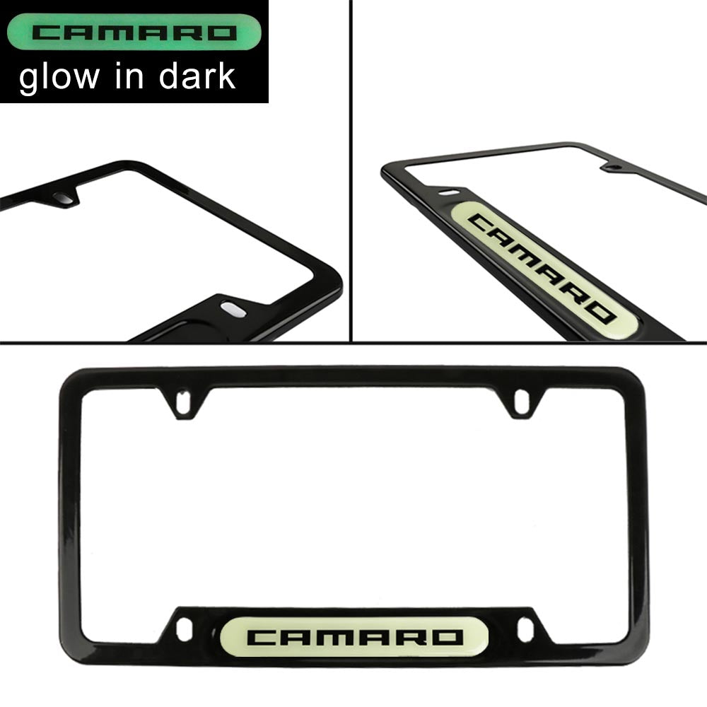 Brand New Universal 1PCS CAMARO Black Metal License Plate Frame