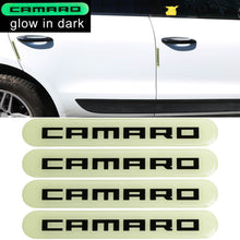 Load image into Gallery viewer, Brand New 4PCS CAMARO Glows in Dark Green Car Trunk Side Fenders Door Badge Scratch Guard Sticker