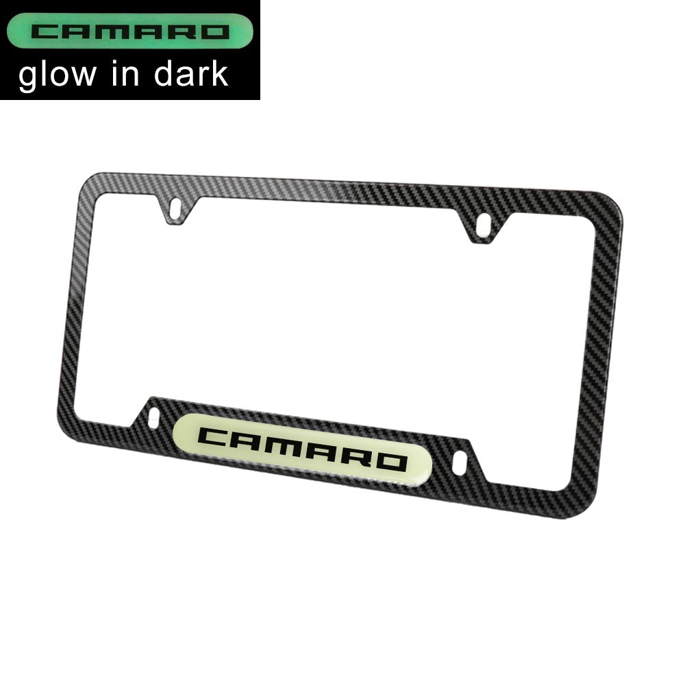 Brand New Universal 1PCS Camaro Carbon Fiber Style Metal License Plate Frame