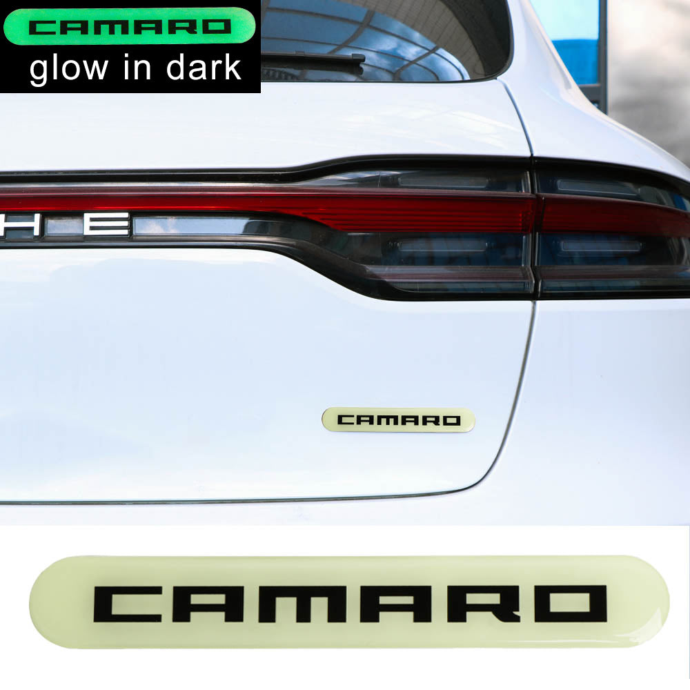 Brand New 1PCS CAMARO Glows in Dark Green Car Trunk Side Fenders Door Badge Scratch Guard Sticker