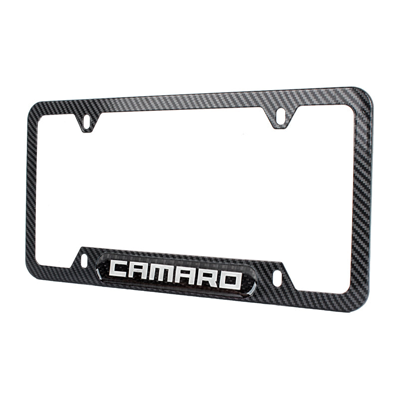 Brand New Universal 1PCS Camaro Carbon Fiber Look Metal License Plate Frame