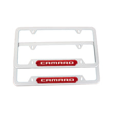 Load image into Gallery viewer, Brand New Universal 2PCS CAMARO Silver Metal License Plate Frame