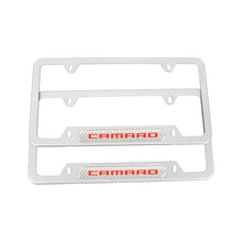 Load image into Gallery viewer, Brand New Universal 2PCS Camaro Silver Metal License Plate Frame