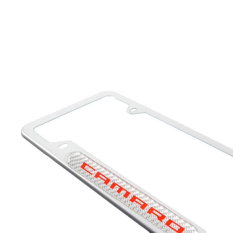 Brand New Universal 1PCS Camaro Silver Metal License Plate Frame