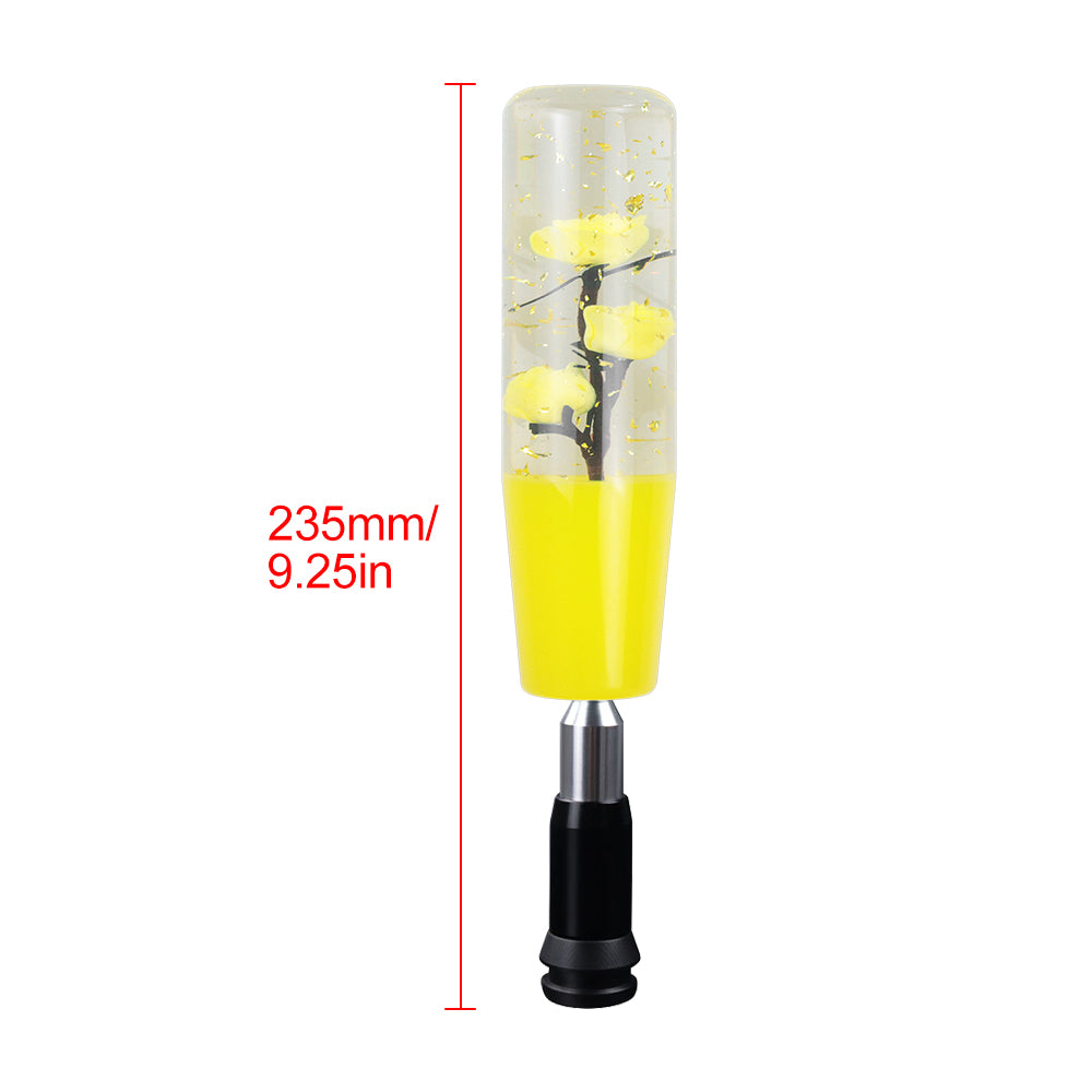 Brand New Glitter Yellow Rose Flower Stick Shift Knob Automatic Gear Shifter