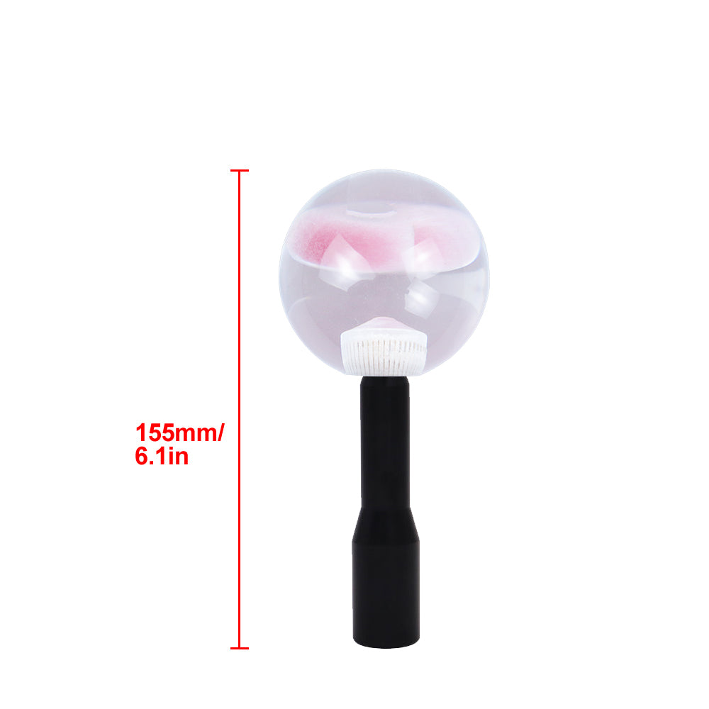 Brand New Universal Round Ball Heart Pink Crystal Clear Manual Gear Shift Knob Shifter M8 M10 M12 & Black Shifter Extender Extension