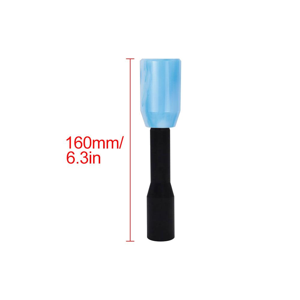 Brand New Universal JDM BLUE 6CM Marble Style Stick Manuel Gear Stick Shift Knob M8 M10 M12 & Black Shifter Extender Extension