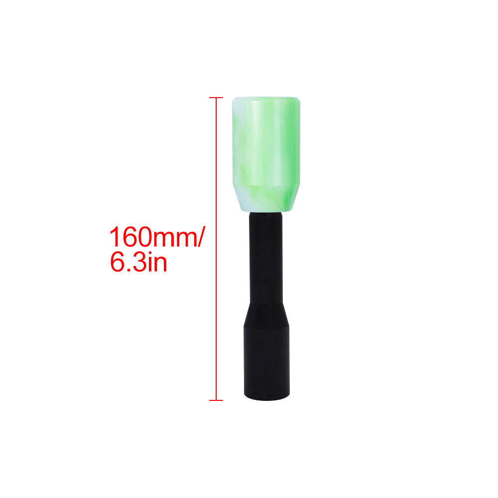 Brand New Universal JDM GREEN 6CM Marble Style Stick Manuel Gear Stick Shift Knob M8 M10 M12 & Black Shifter Extender Extension