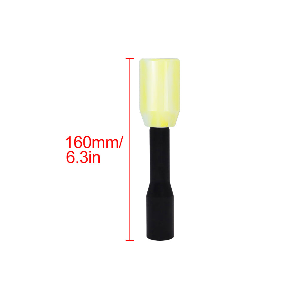 Brand New Universal JDM YELLOW 6CM Marble Style Stick Manuel Gear Stick Shift Knob M8 M10 M12 & Black Shifter Extender Extension