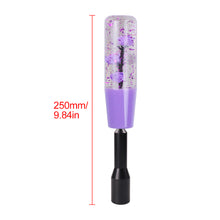 Load image into Gallery viewer, Brand New JDM Glitter Purple Rose Flowers Manuel Gear Stick Shift Knob M8 M10 M12 &amp; Black Shifter Extender Extension