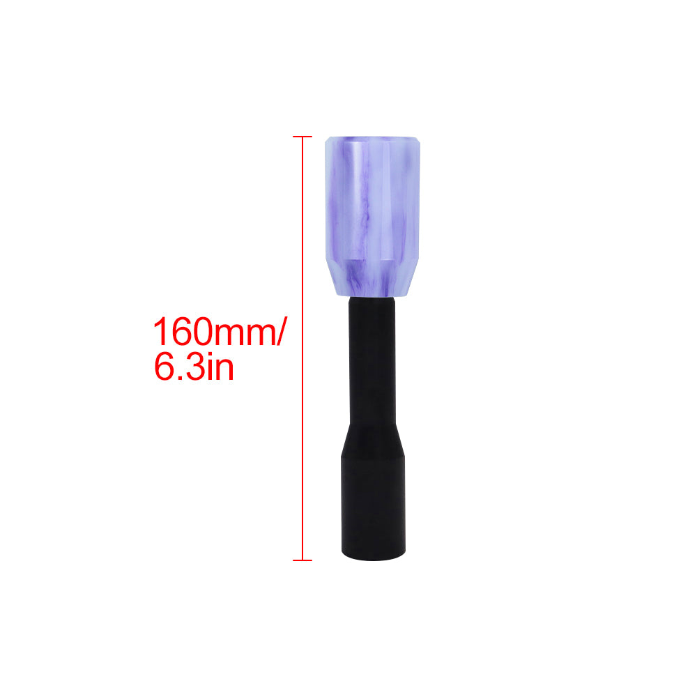 Brand New Universal JDM PURPLE 6CM Marble Style Stick Manuel Gear Stick Shift Knob M8 M10 M12 & Black Shifter Extender Extension