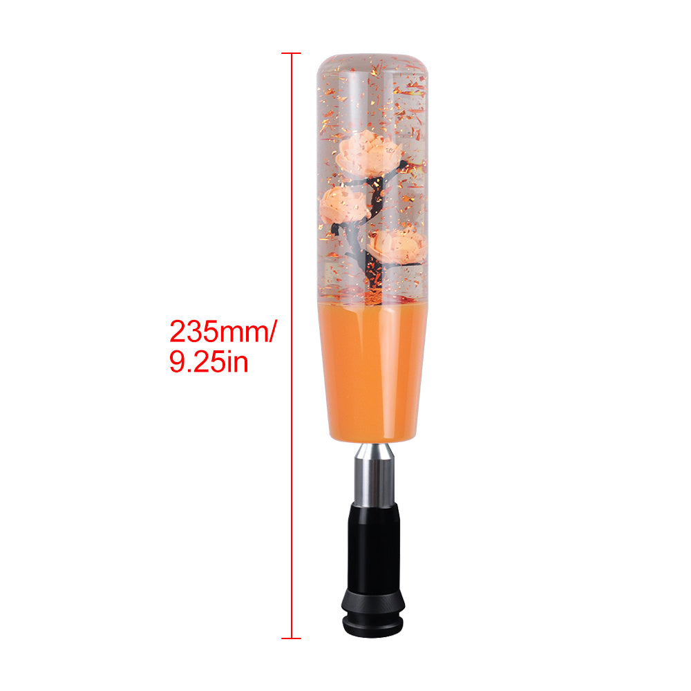 Brand New Glitter Orange Rose Flower Stick Shift Knob Automatic Gear Shifter