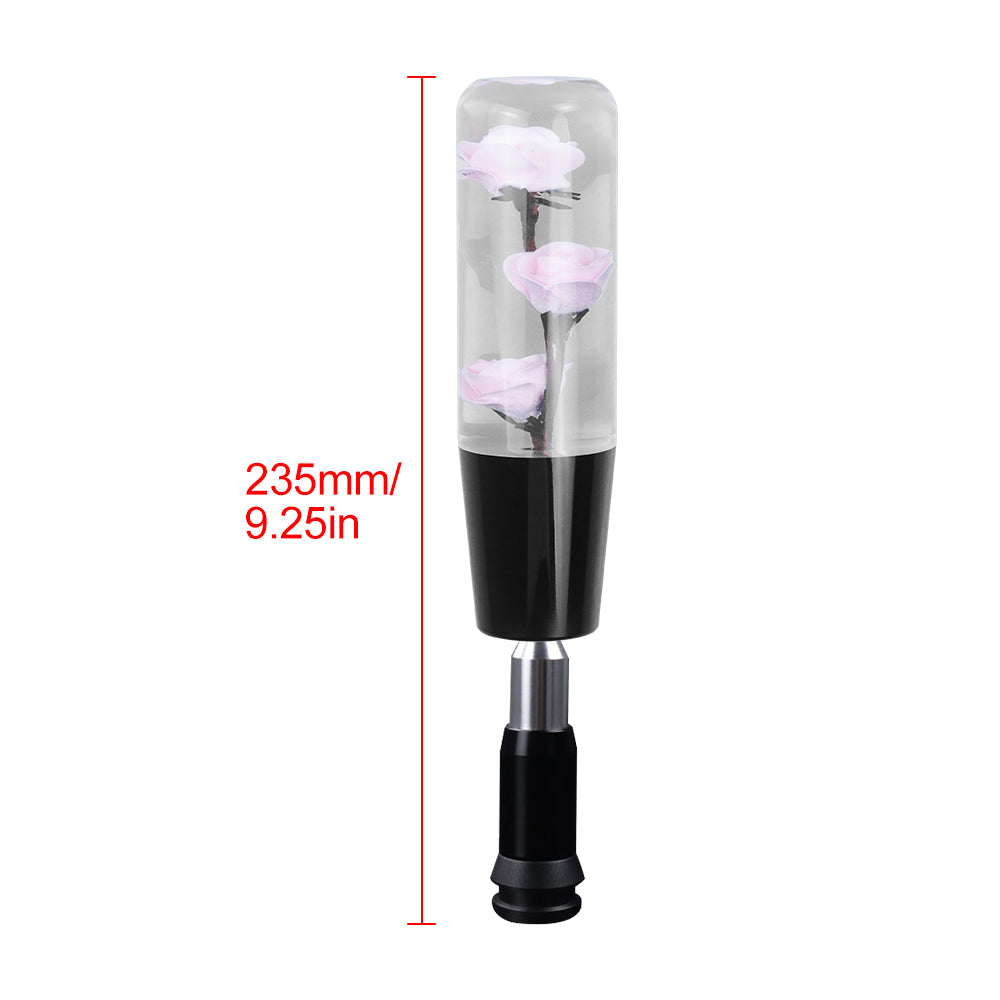 Brand New Universal JDM Crystal Rose Flowers Pink Automatic Car Gear Shift Knob Shifter