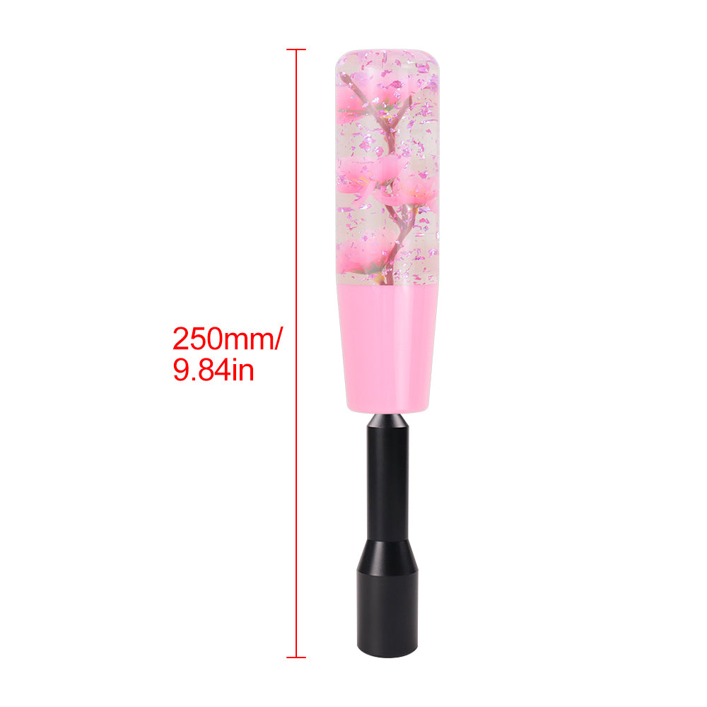 Brand New JDM Glitter Pink Rose Flowers Manuel Gear Stick Shift Knob M8 M10 M12 & Black Shifter Extender Extension