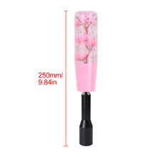 Load image into Gallery viewer, Brand New JDM Glitter Pink Rose Flowers Manuel Gear Stick Shift Knob M8 M10 M12 &amp; Black Shifter Extender Extension