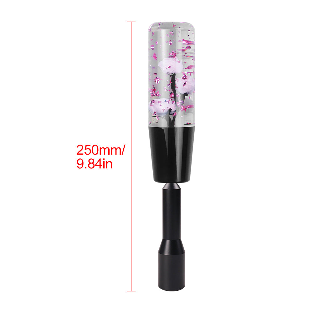 Brand New JDM Glitter Light Pink Rose Flowers Manuel Gear Stick Shift Knob M8 M10 M12 & Black Shifter Extender Extension