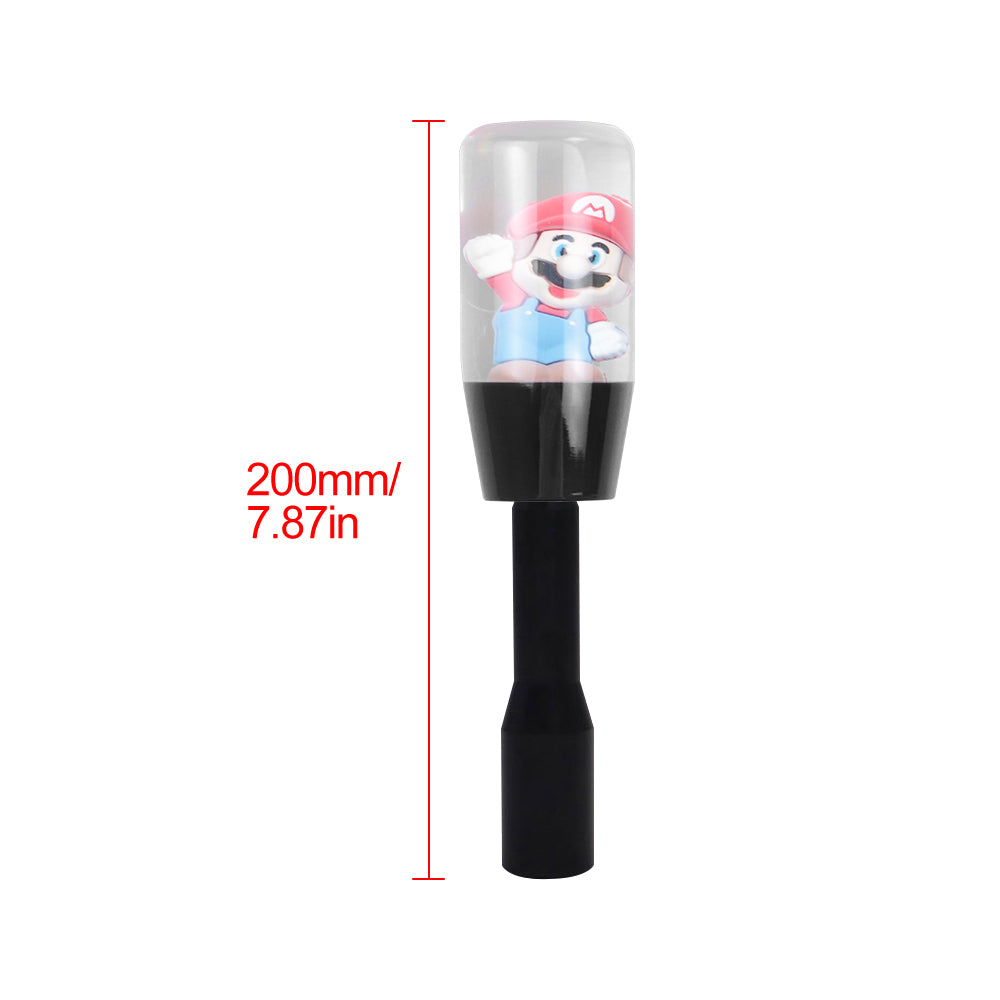 Brand New Universal Acrylic Clear Crystal Super Mario Bros Manuel Gear Stick Shift Knob M8 M10 M12 & Black Shifter Extender Extension