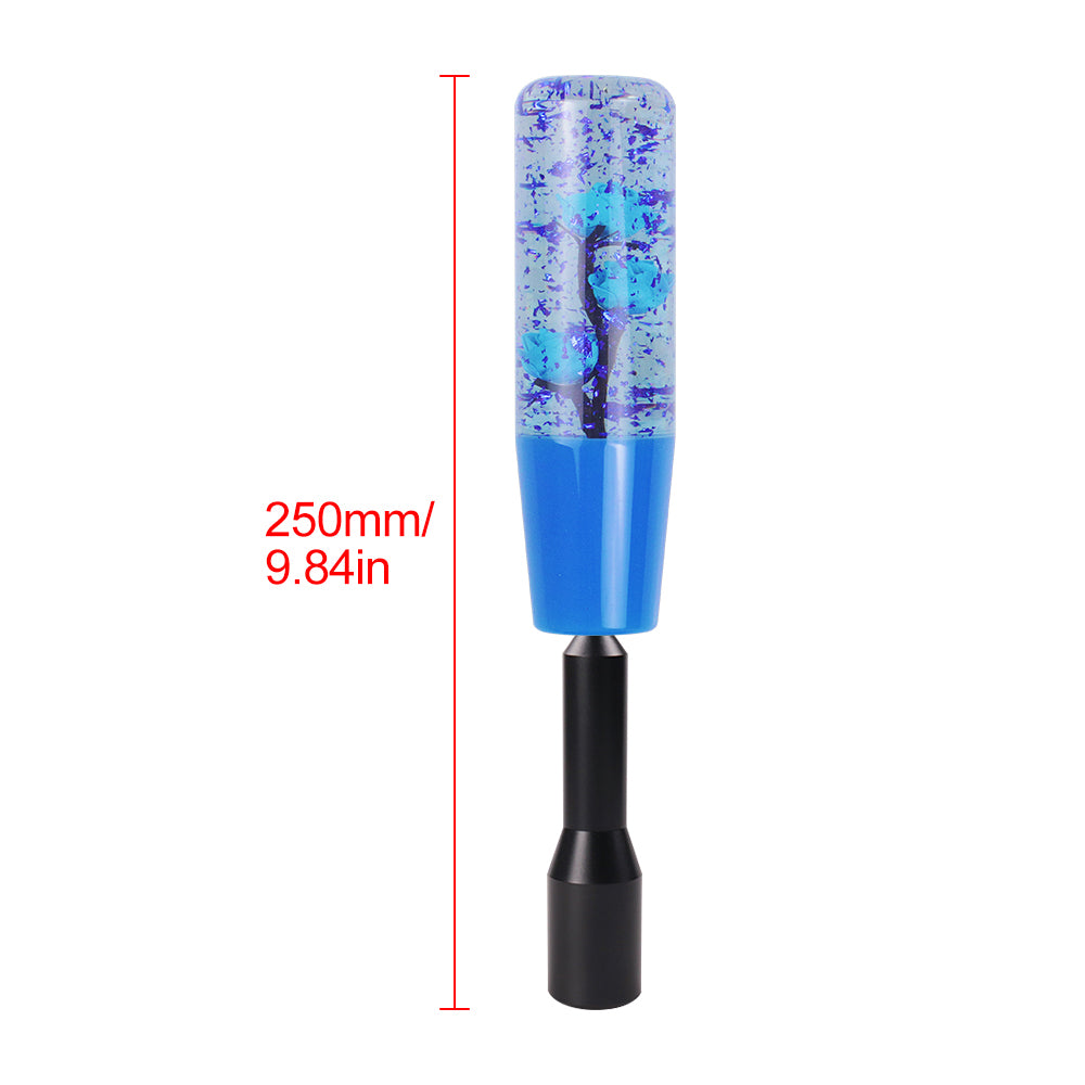 Brand New JDM Glitter Blue Rose Flowers Manuel Gear Stick Shift Knob M8 M10 M12 & Black Shifter Extender Extension