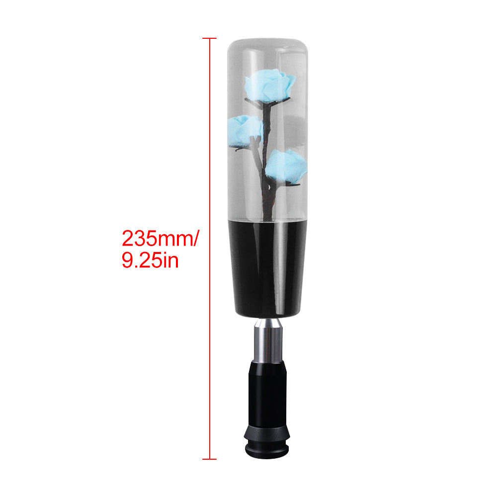 Brand New Universal JDM Crystal Rose Flowers Teal Automatic Car Gear Shift Knob Shifter