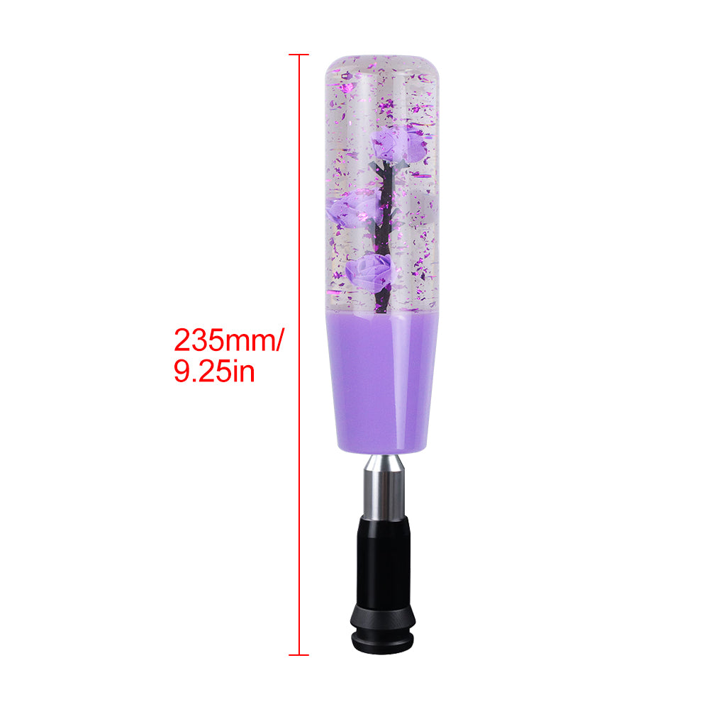 Brand New Glitter Purple Rose Flower Stick Shift Knob Automatic Gear Shifter