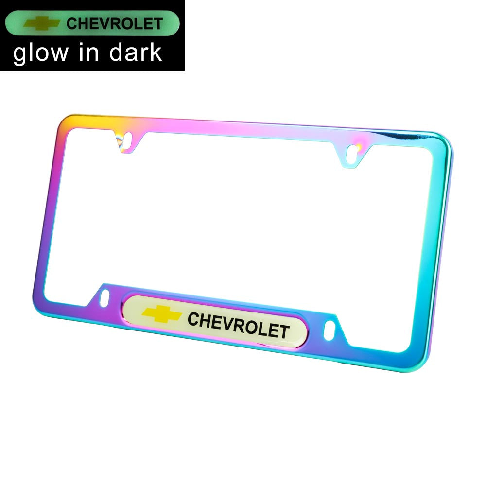 Brand New Universal 2PCS Chevrolet Neo Chrome Metal License Plate Frame