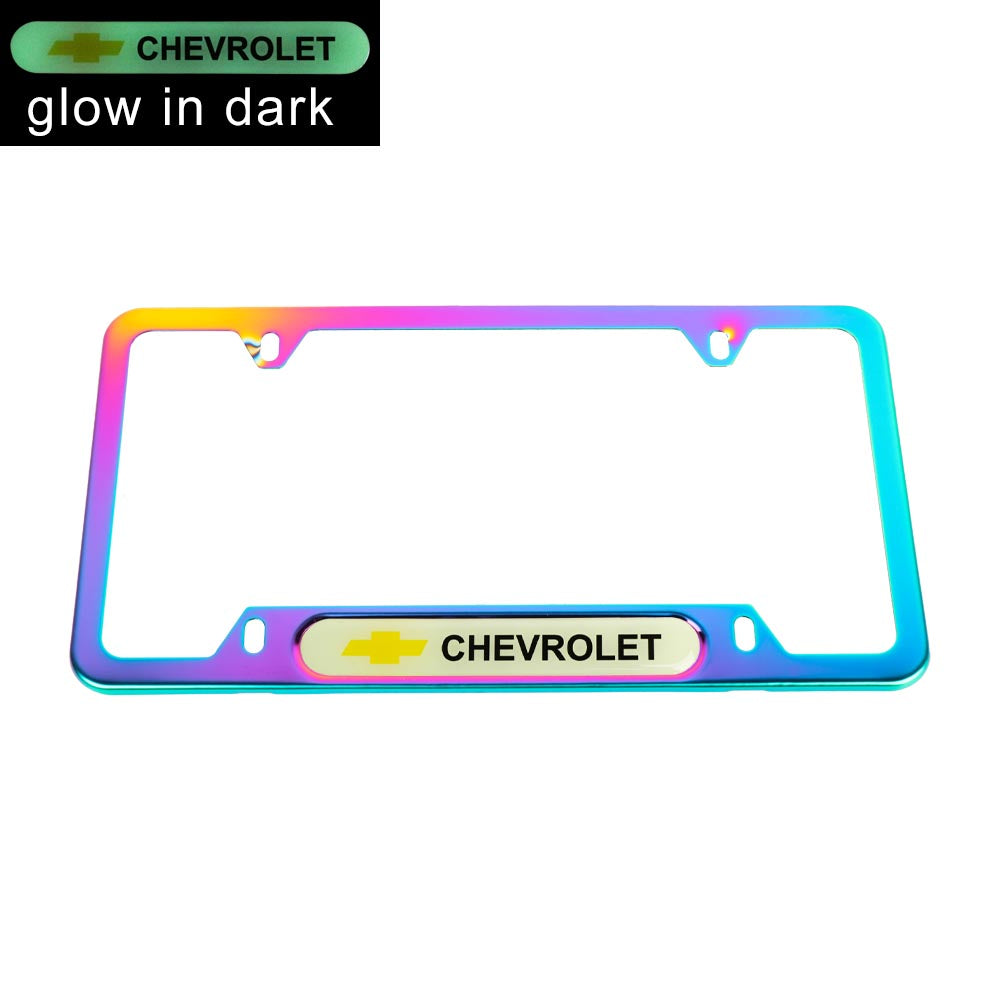 Brand New Universal 2PCS Chevrolet Neo Chrome Metal License Plate Frame