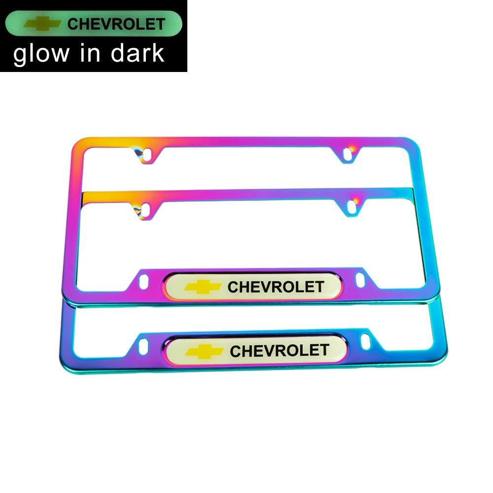 Brand New Universal 2PCS Chevrolet Neo Chrome Metal License Plate Frame