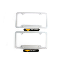 Load image into Gallery viewer, Brand New Universal 2PCS CHEVROLET Silver Metal License Plate Frame