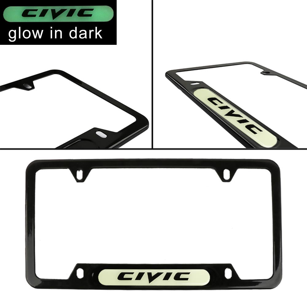 Brand New Universal 1PCS HONDA CIVIC Black Metal License Plate Frame