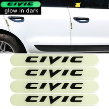 Load image into Gallery viewer, Brand New 4PCS HONDA CIVIC Glows in Dark Green Car Trunk Side Fenders Door Badge Scratch Guard Sticker