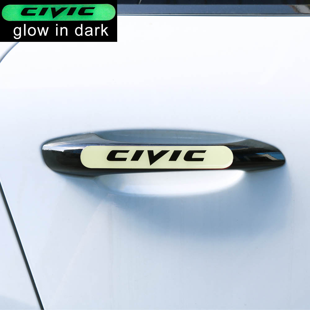 Brand New 8PCS HONDA CIVIC Glows in Dark Green Car Trunk Side Fenders Door Badge Scratch Guard Sticker