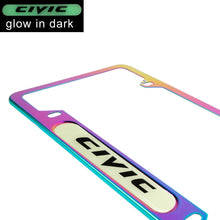 Load image into Gallery viewer, Brand New Universal 1PCS HONDA CIVIC Neo Chrome Metal License Plate Frame