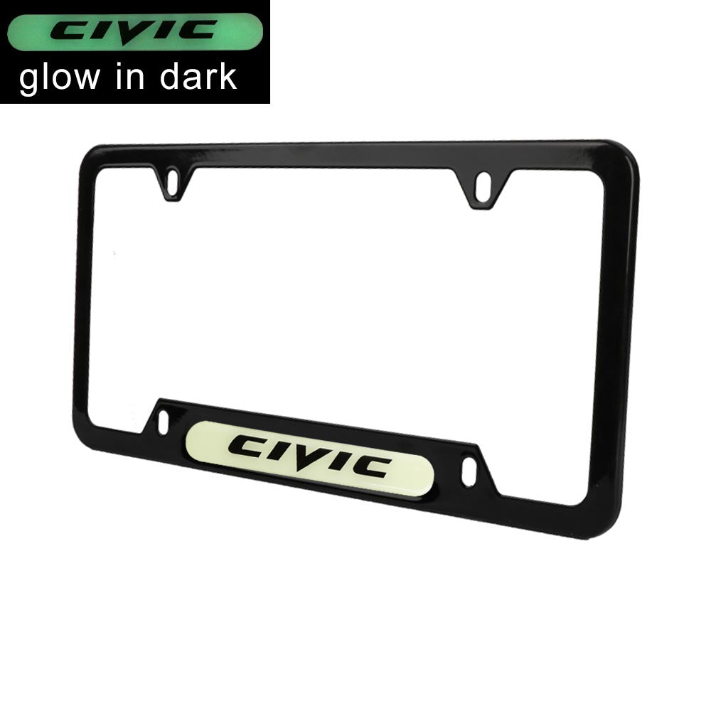 Brand New Universal 1PCS HONDA CIVIC Black Metal License Plate Frame