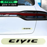 Brand New 1PCS HONDA CIVIC Glows in Dark Green Car Trunk Side Fenders Door Badge Scratch Guard Sticker