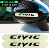 Brand New 2PCS HONDA CIVIC Glows in Dark Green Car Trunk Side Fenders Door Badge Scratch Guard Sticker