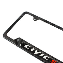 Load image into Gallery viewer, Brand New Universal 1PCS HONDA CIVIC SI Carbon Fiber Look Metal License Plate Frame