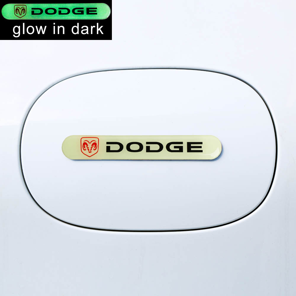 Brand New 4PCS DODGE Glows in Dark Green Car Trunk Side Fenders Door Badge Scratch Guard Sticker